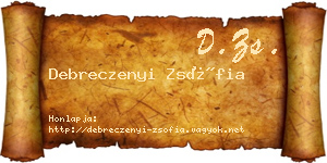 Debreczenyi Zsófia névjegykártya