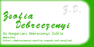zsofia debreczenyi business card